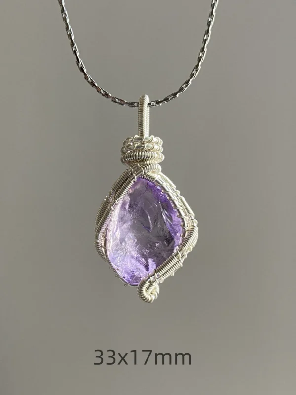 Raw stone amethyst necklace