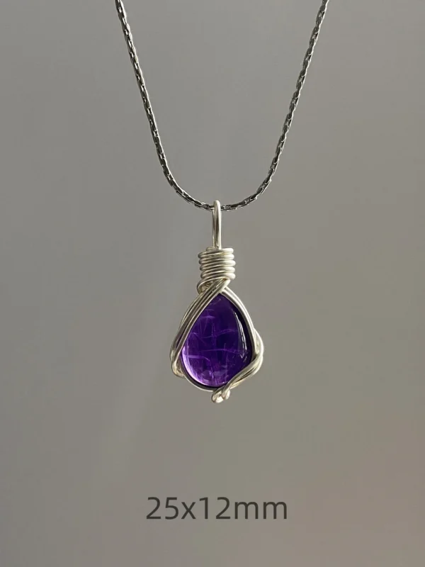 Raw stone amethyst necklace