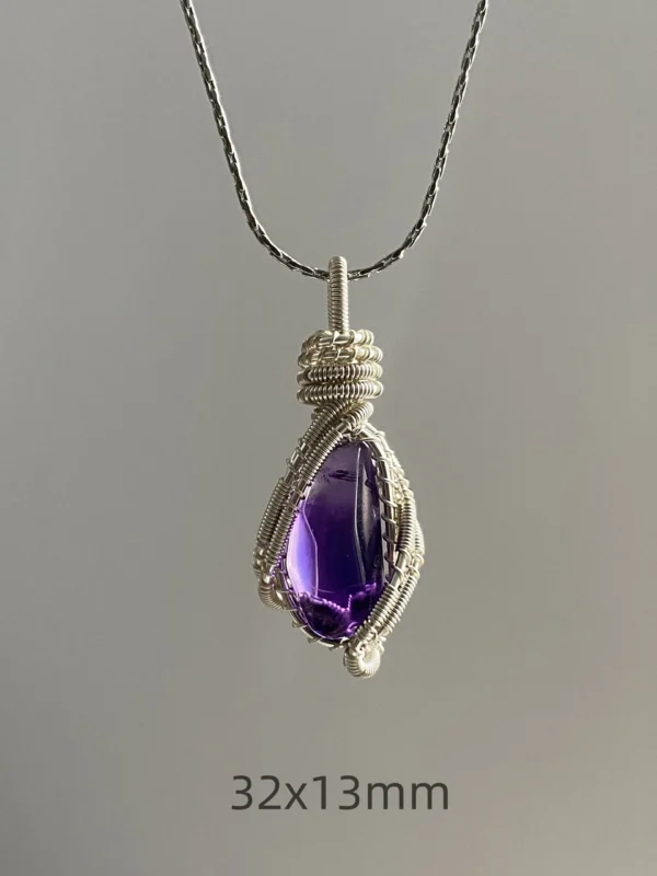 Raw stone amethyst necklace