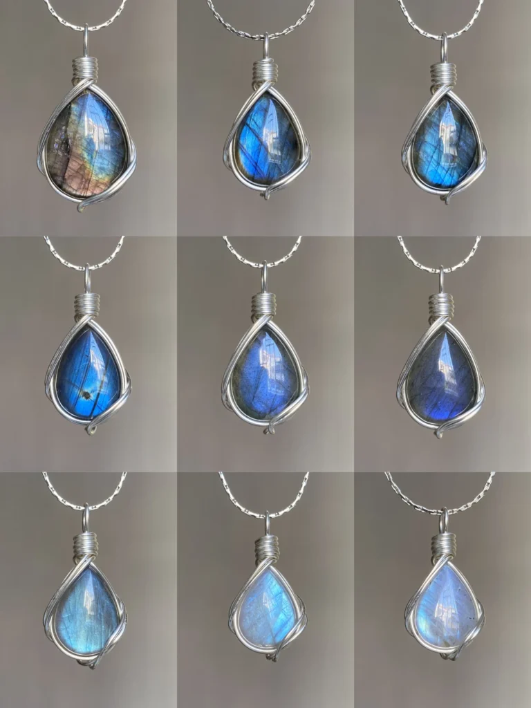 Wire wrapped labradorite necklace